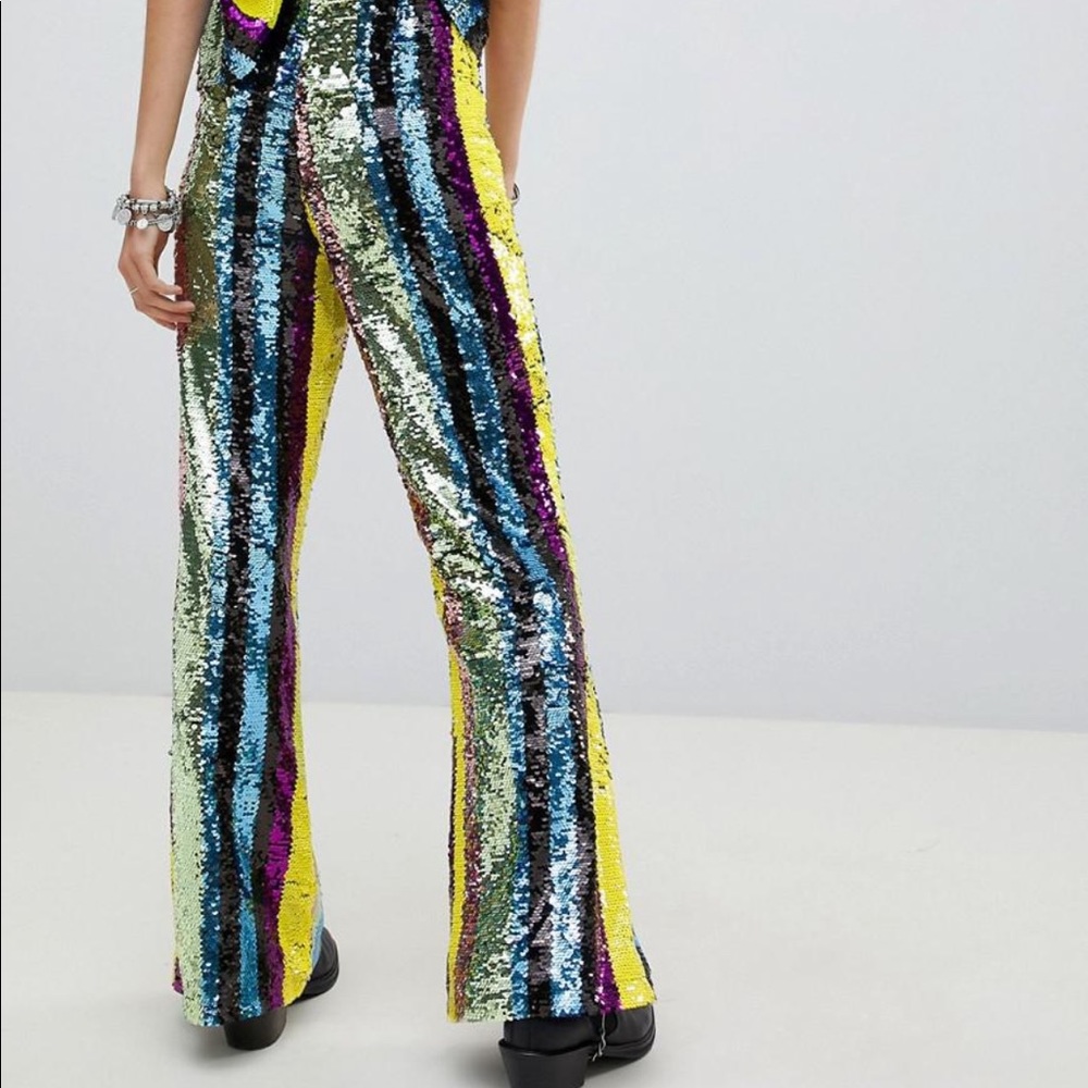 ASOS Rainbow Sequin flares